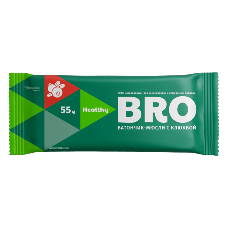 Батончик Шоубокс Здоровый Бро с клюквой